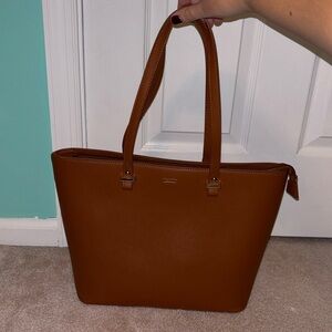 brown leather work bag